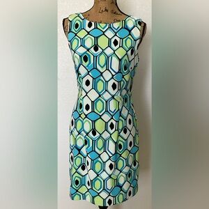 Y2K AGB Dress Geometric Print Sleeveless Sheath Dress  Size 6